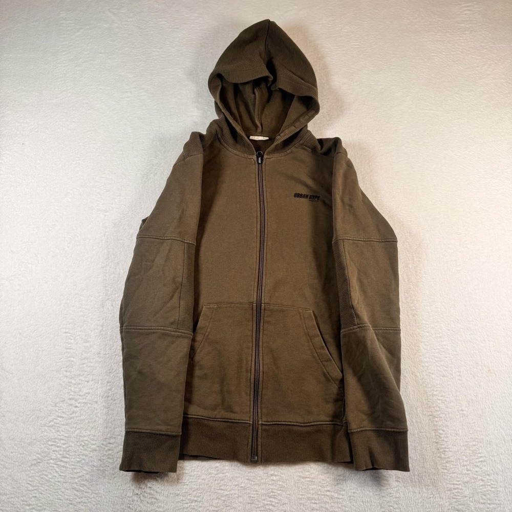 OVS Urban Hype Hoodie Boys 13-14 Green Full Zip Fleece Graphic Logo Streetstyle
